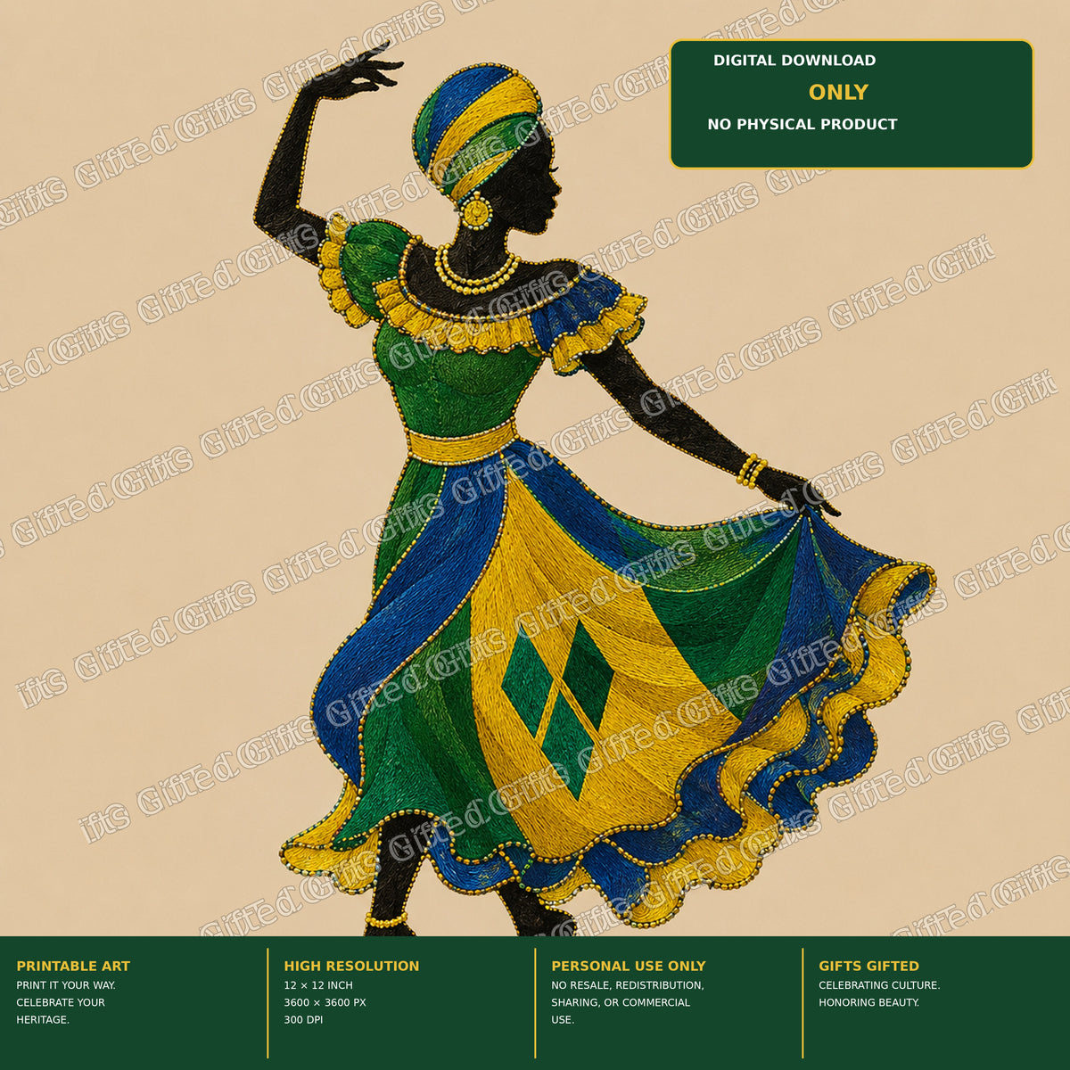 St Vincent Caribbean Heritage Printable Wall Art