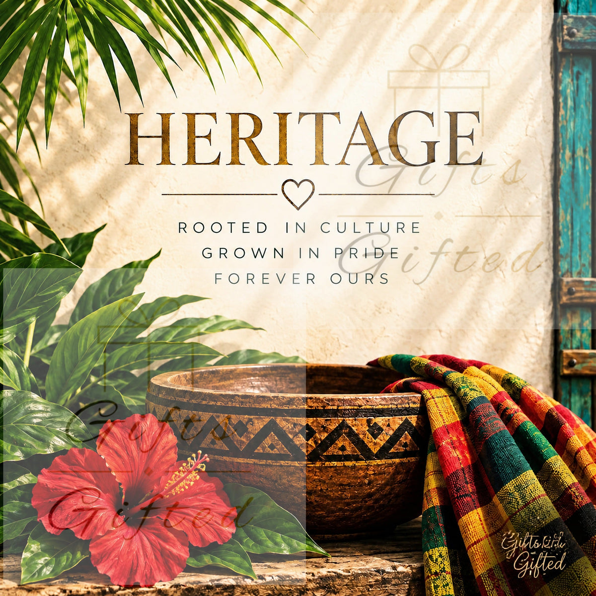Peace • Love • Heritage | 3-Piece Caribbean-Inspired Printable Wall Art Set | Island Heritage Collection